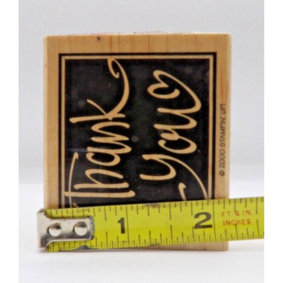Stamp  "Thank You" Stampin' Up! ©2000  2½" x 2¼" Reverse Print - Picture 4 of 4
